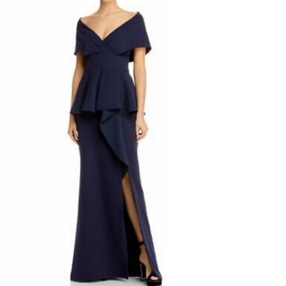 🔥Aidan Mattox Twilight Gown with Shawl Drape